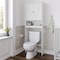 Flash Furniture Dune Farmhouse Over the Toilet Shelf Cabinet, Magnetic Close Doors, Adjustable In-Cabinet Shelf FS-BATH-1-WH-GG - alternate 1